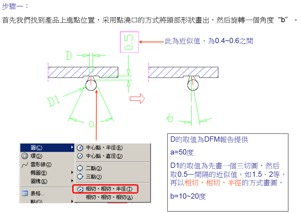 模具香蕉（牛角）進膠的設計規(guī)范